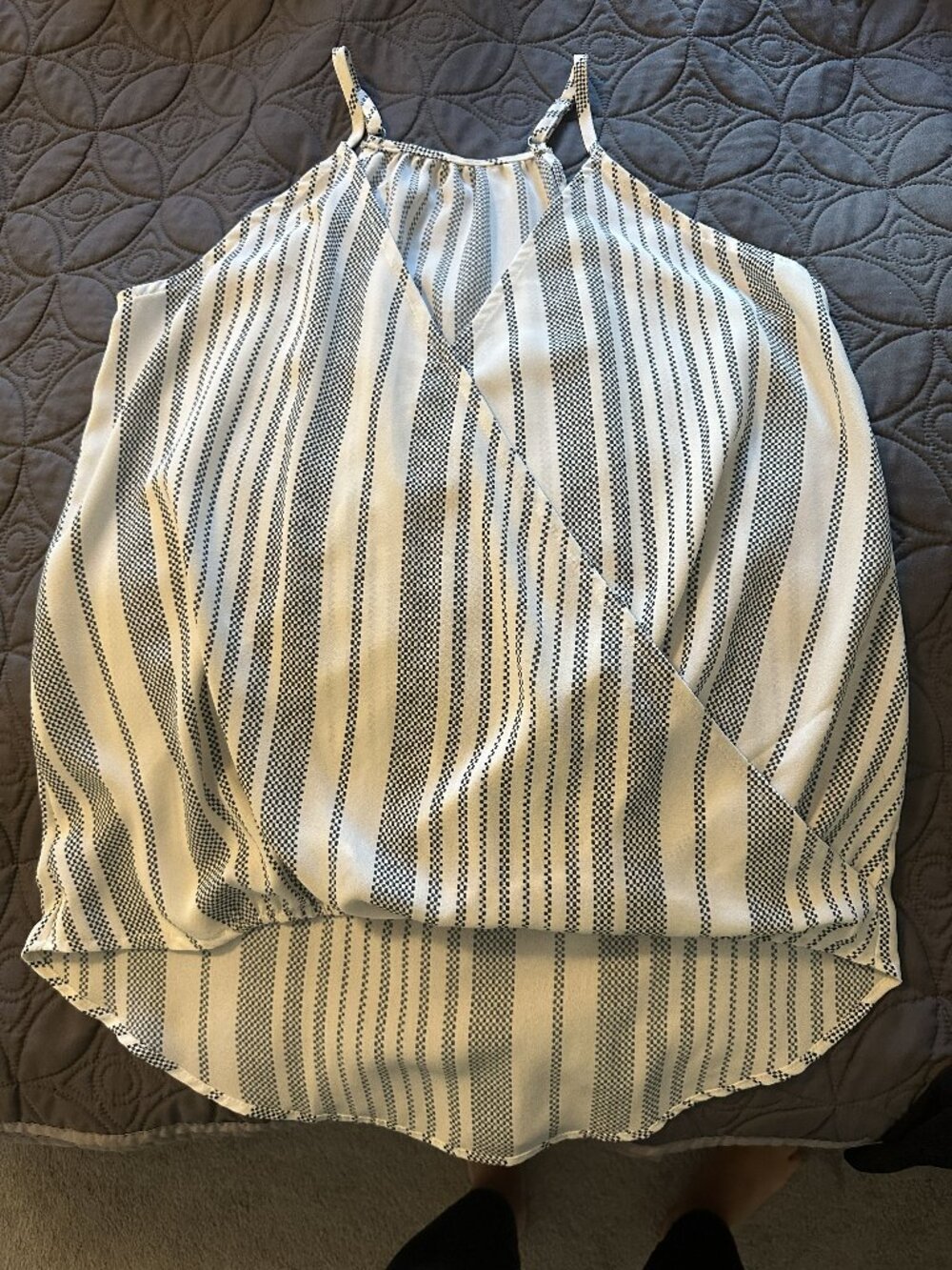Boho-Chic Striped Wrap-Front Camisole